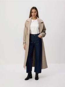 Jeansy culotte - granatowy