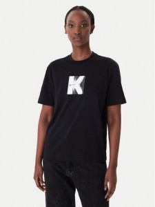 Karl Lagerfeld Jeans T-Shirt B1W17055 Czarny Relaxed Fit