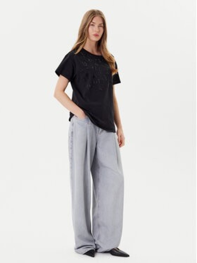 Liu Jo Sport T-Shirt TF5184 JS923 Czarny Relaxed Fit