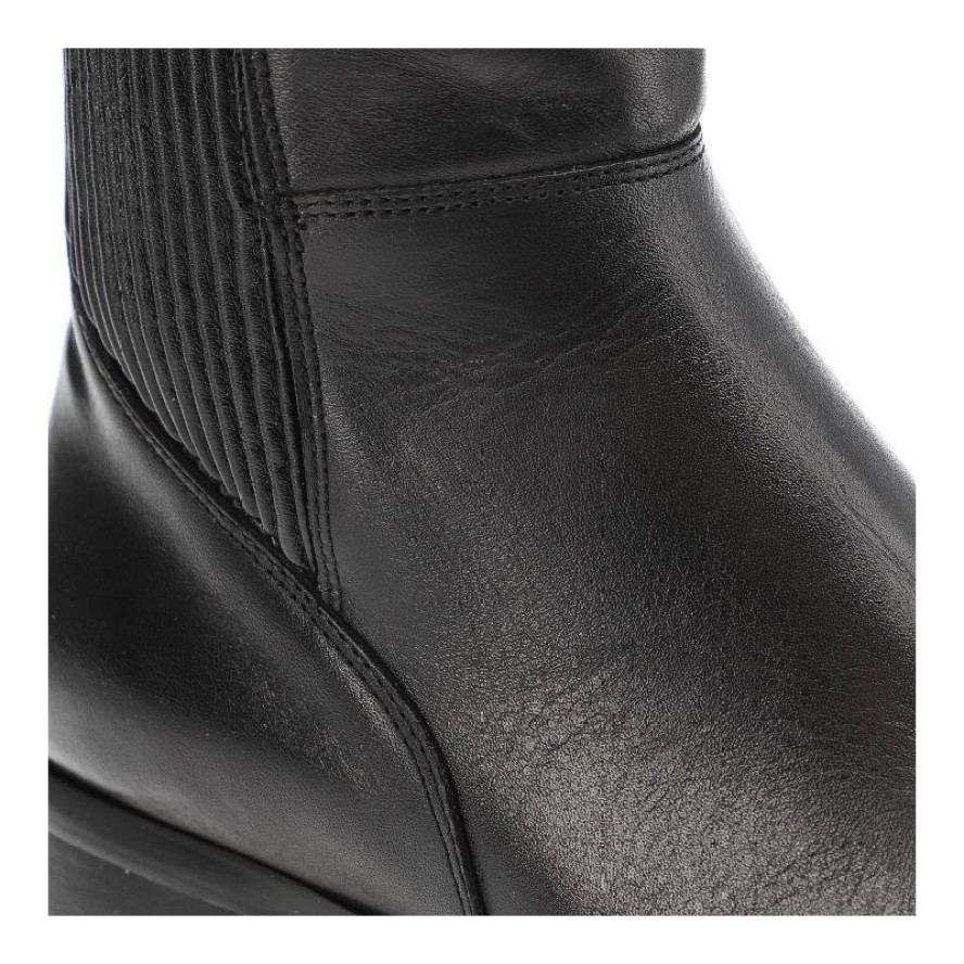 Czarne Kozaki Simen Ocieplane Skórzane Buty Damskie