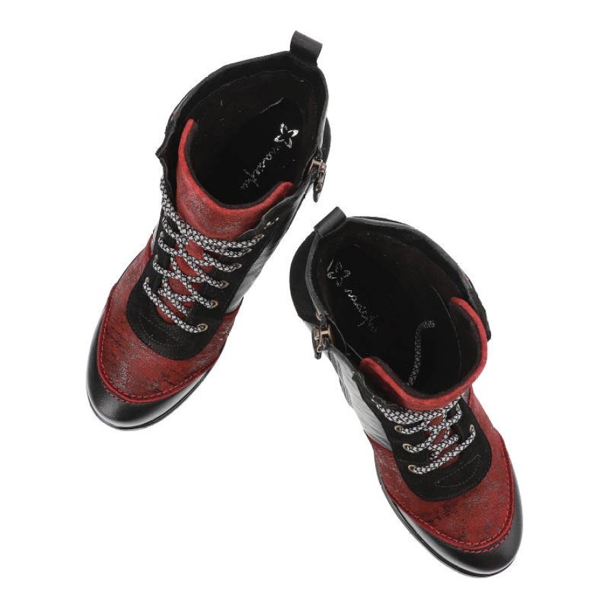 Bordowe Botki Maciejka Eleganckie Buty Na Obcasie