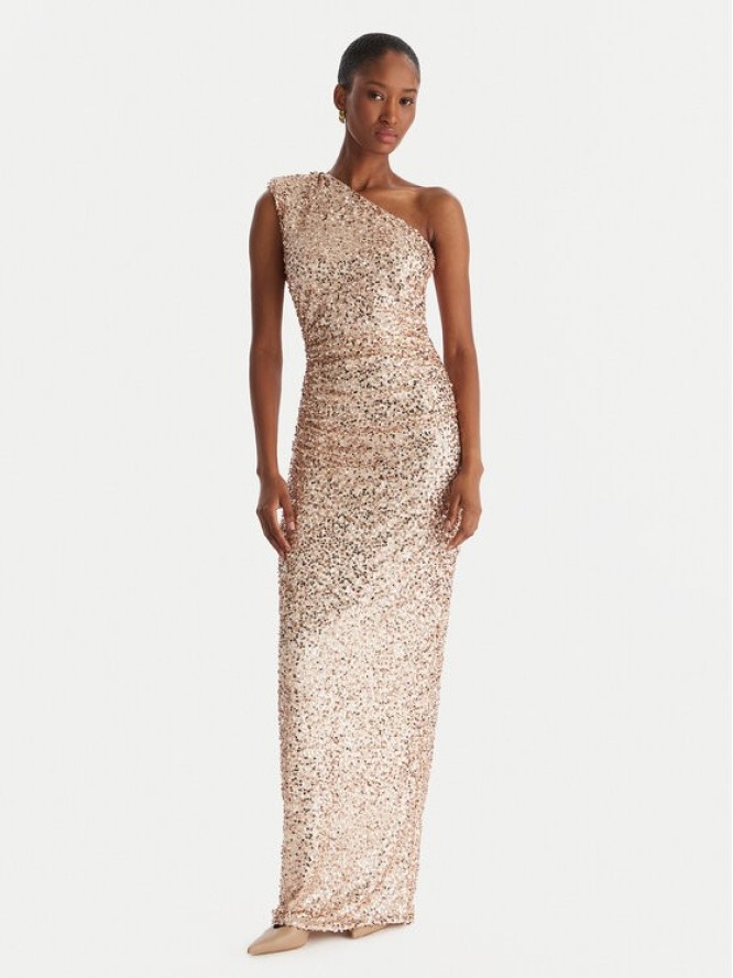 ACCESS FASHION Sukienka wieczorowa 54-3354-612 Brązowy Slim Fit