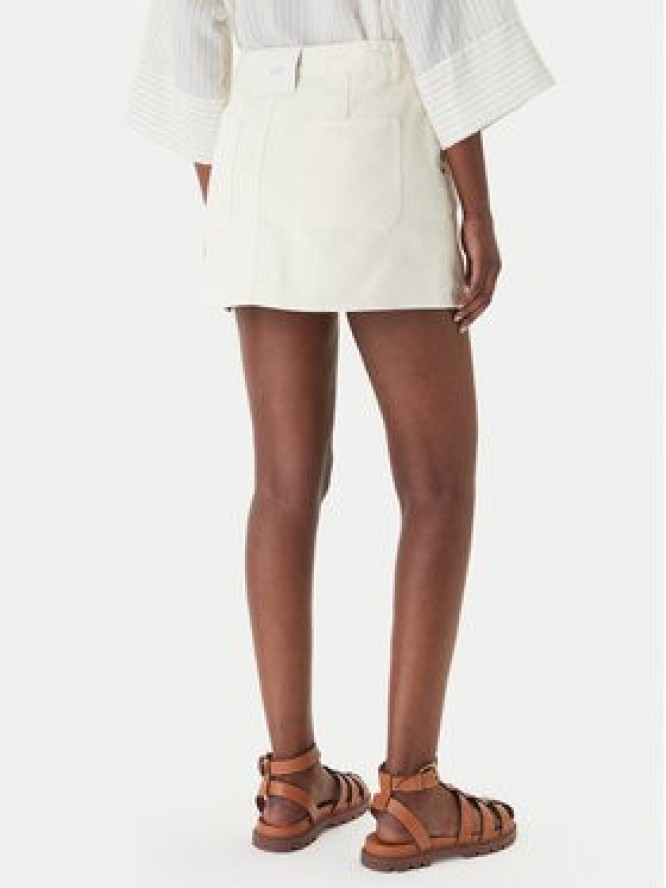 Eleh Spódnica jeansowa EL107 Écru Regular Fit