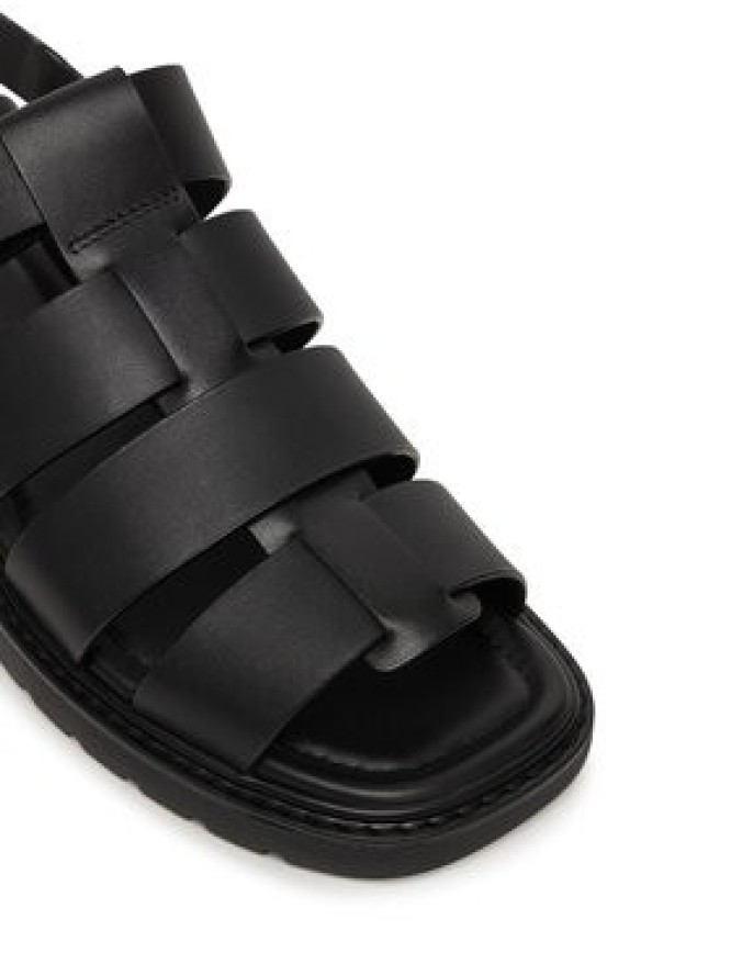 Calvin Klein Sandały Sq Molded Sndl Fisher Lth HW0HW02870 Czarny