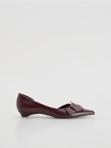 Baleriny z ozdobną aplikacją - mahoniowy