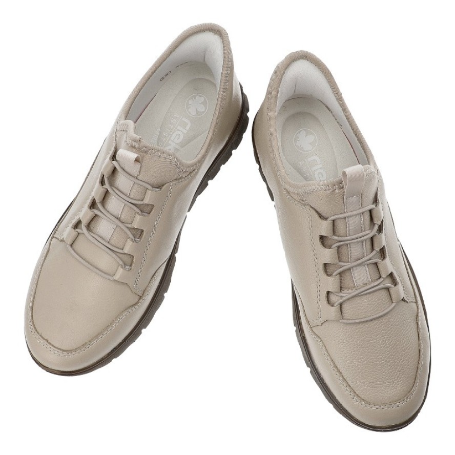 Beżowe Półbuty Rieker Wsuwane Buty Damskie