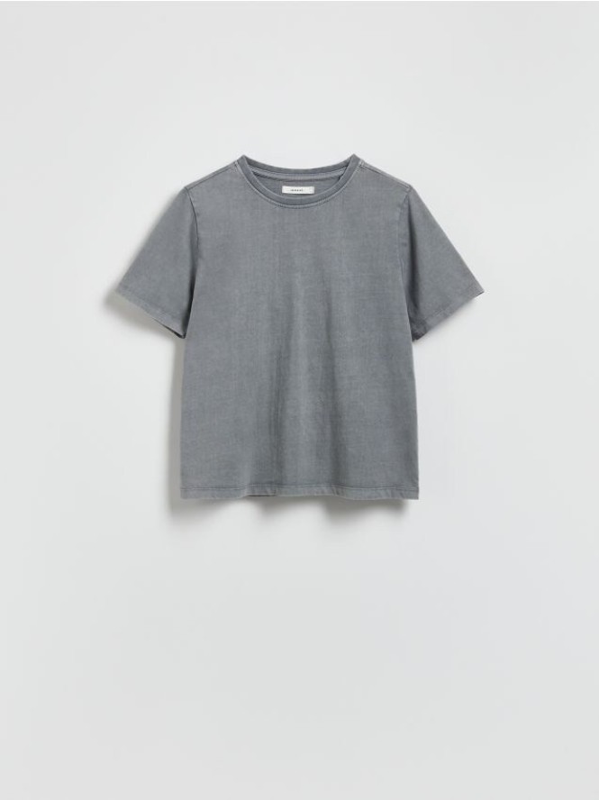 T-shirt z efektem sprania - ciemnoszary