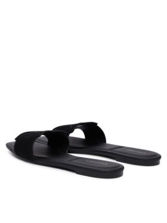 Calvin Klein Klapki Square Flat Sndl Embl Suede HW0HW03055 Czarny