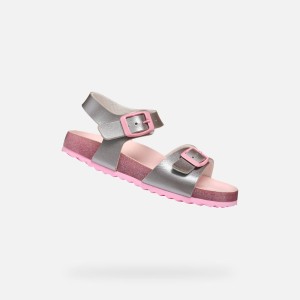 Sandały GEOX J ADRIEL GIRL Szary