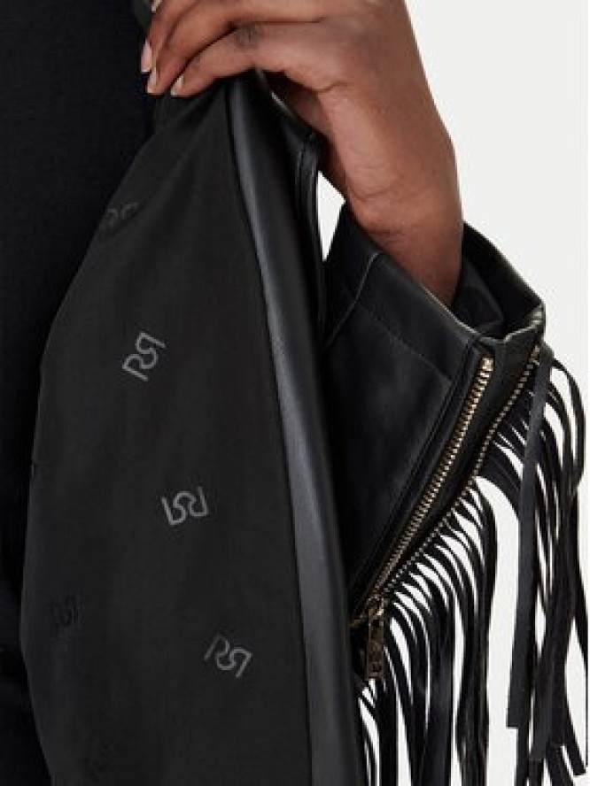 Rinascimento Kurtka z imitacji skóry CFC0124662003 Czarny Regular Fit