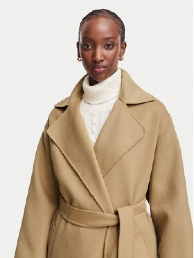 Weekend Max Mara Płaszcz wełniany Operoso 2625016011 Brązowy jasny Regular Fit