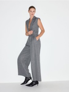 Szerokie spodnie z kantem - ciemnoszary