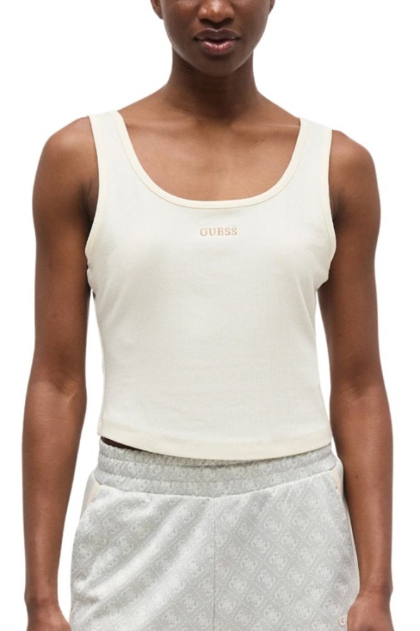 GUESS Kremowy damski tank top Circe, Rozmiar S