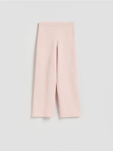 Szerokie spodnie z wiskozą - pastelowy róż
