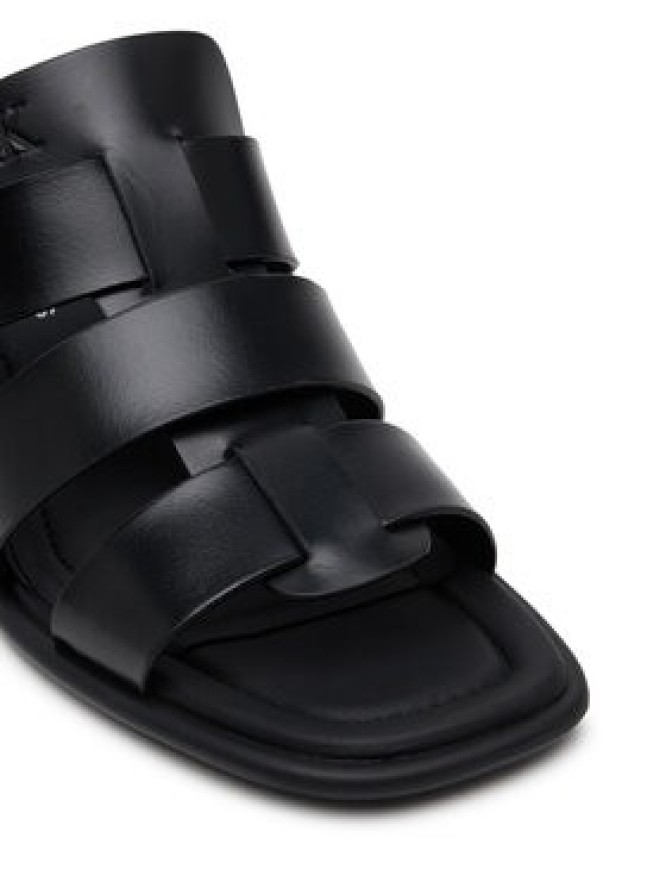 Calvin Klein Jeans Klapki Heel Square Mg Lth YW0YW01702 Czarny