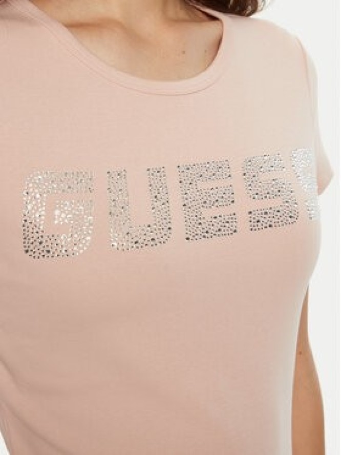 Guess T-Shirt V4BI16 KCIV1 Różowy Regular Fit