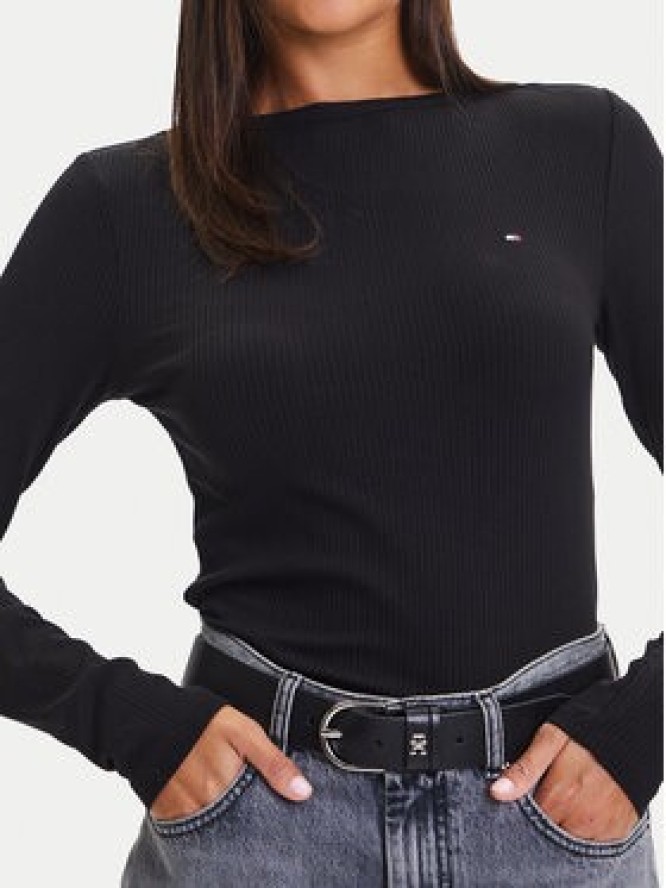 Tommy Hilfiger Bluzka WW0WW47309 Czarny Slim Fit