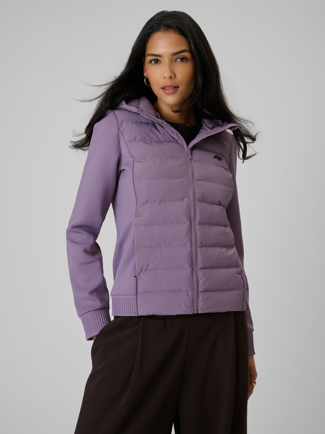 4F Kurtka z wypełnieniem syntetycznym damska - fioletowa L