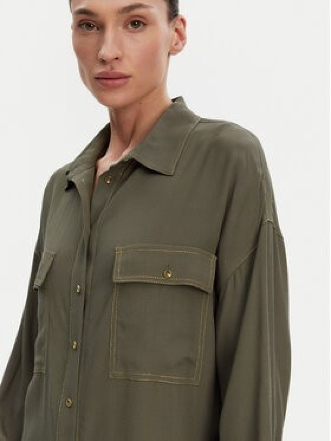 ACCESS FASHION Koszula 53-7006-394 Zielony Relaxed Fit