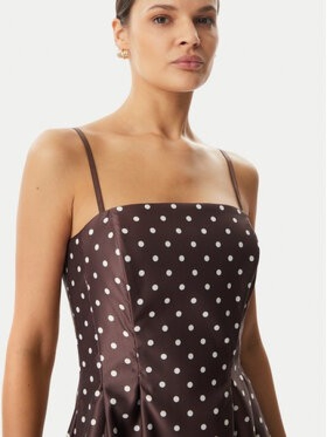 Rinascimento Sukienka koktajlowa CFC0129296003 Brązowy ciemny Regular Fit