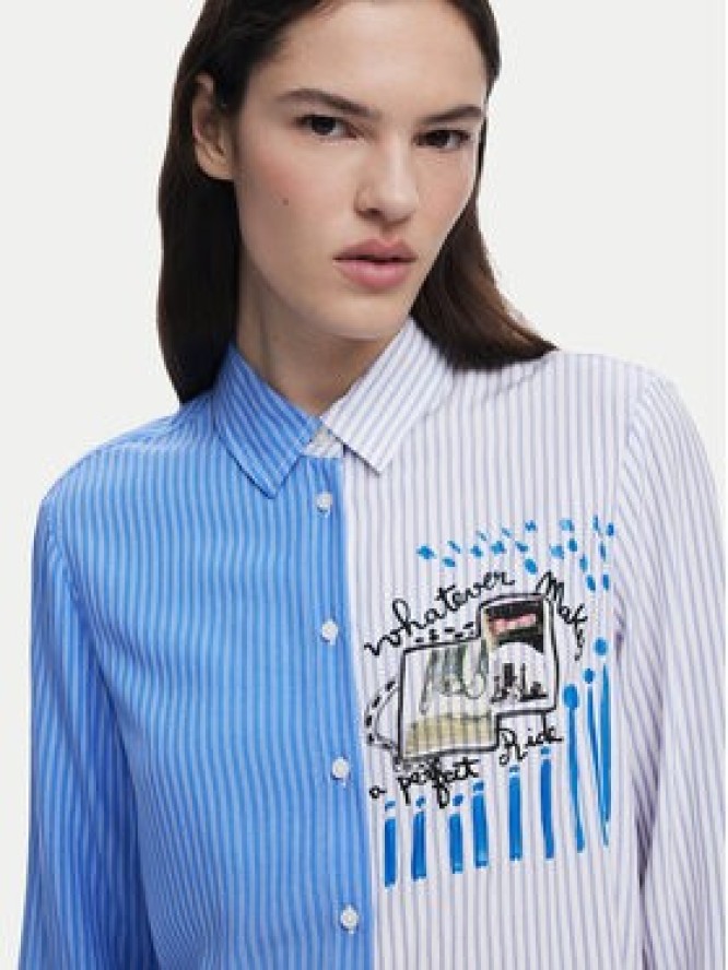 Desigual Koszula A Perfect Ride 25SWCW36 Niebieski Regular Fit