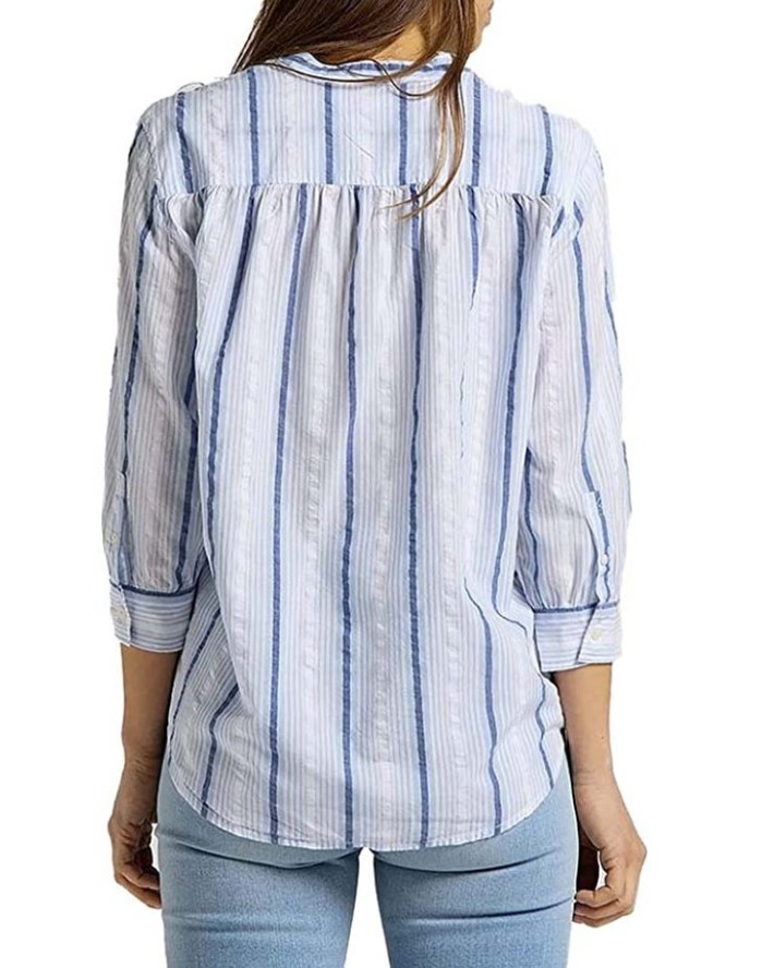 LEE ESSENTIAL BLOUSE DAMSKA BLUZKA W PASKI SURF BLUE L45VZQQF 112110648
