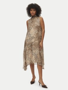 Vero Moda Sukienka letnia Smilla 10345453 Beżowy Regular Fit