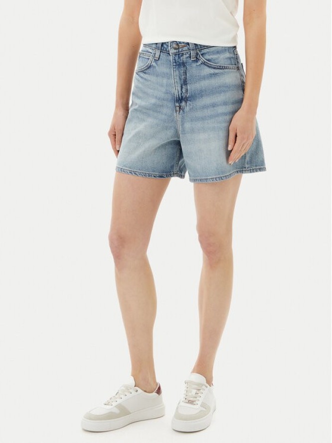 Lee Szorty jeansowe Stella 112363786 Niebieski Wide Leg
