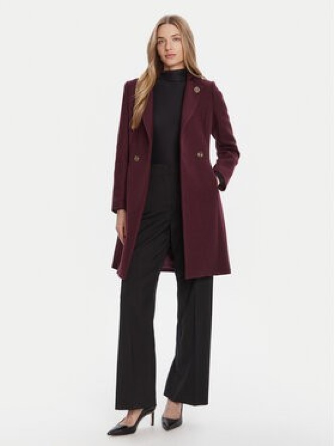 Rinascimento Płaszcz wełniany CFC0126218003 Bordowy Regular Fit