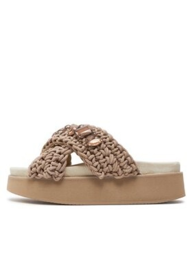 Inuikii Klapki Woven Stones Platform 70103-106 Brązowy