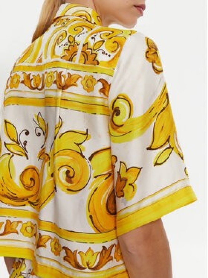 Dolce&Gabbana Koszula F5S01T HI1TK Żółty Regular Fit