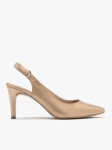 Złote czółenka typu slingback