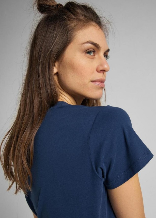 LEE CREW NECK TEE DAMSKI T-SHIRT WASHED BLUE L44OYGLR 112109939