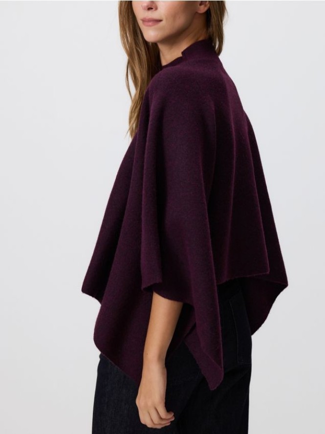 Sweter ponczo - ciemnofioletowy