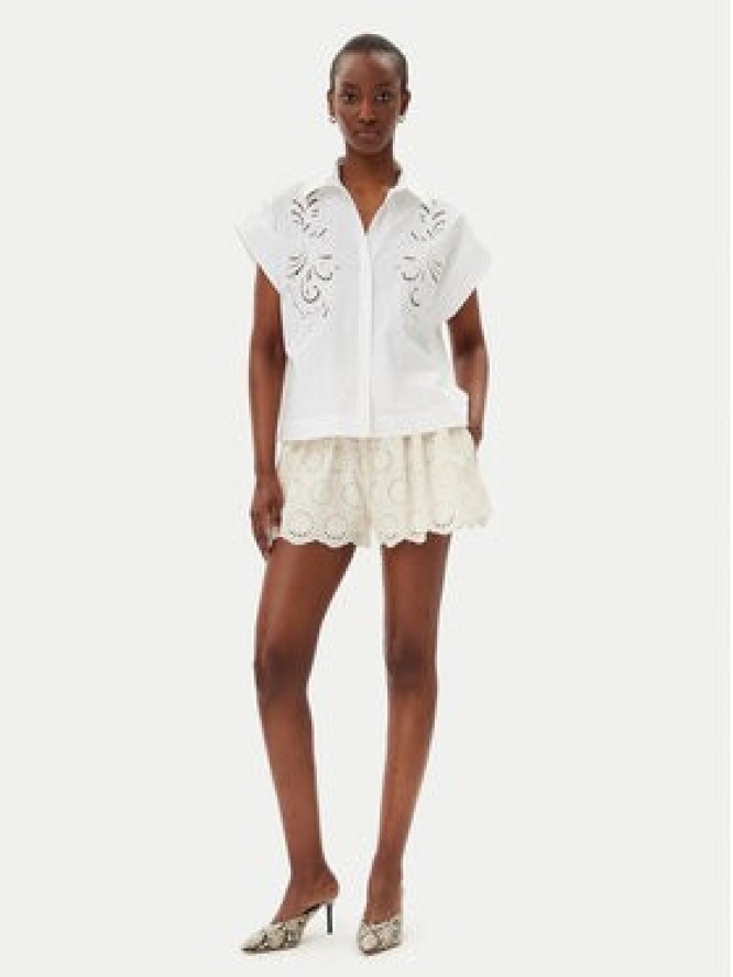 TWINSET Szorty materiałowe 251TT2363 Écru Loose Fit