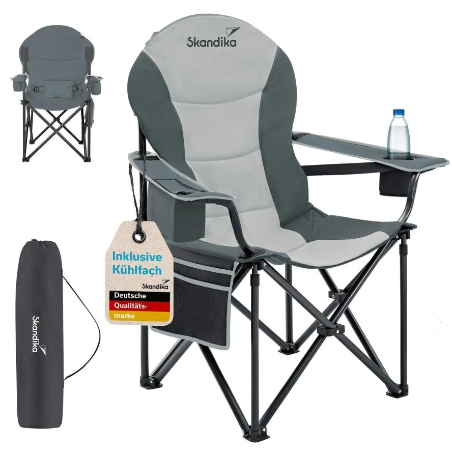 Fotel kempingowy składany Relax Comfort, do 160 kg, ze schowkiem termicznym
