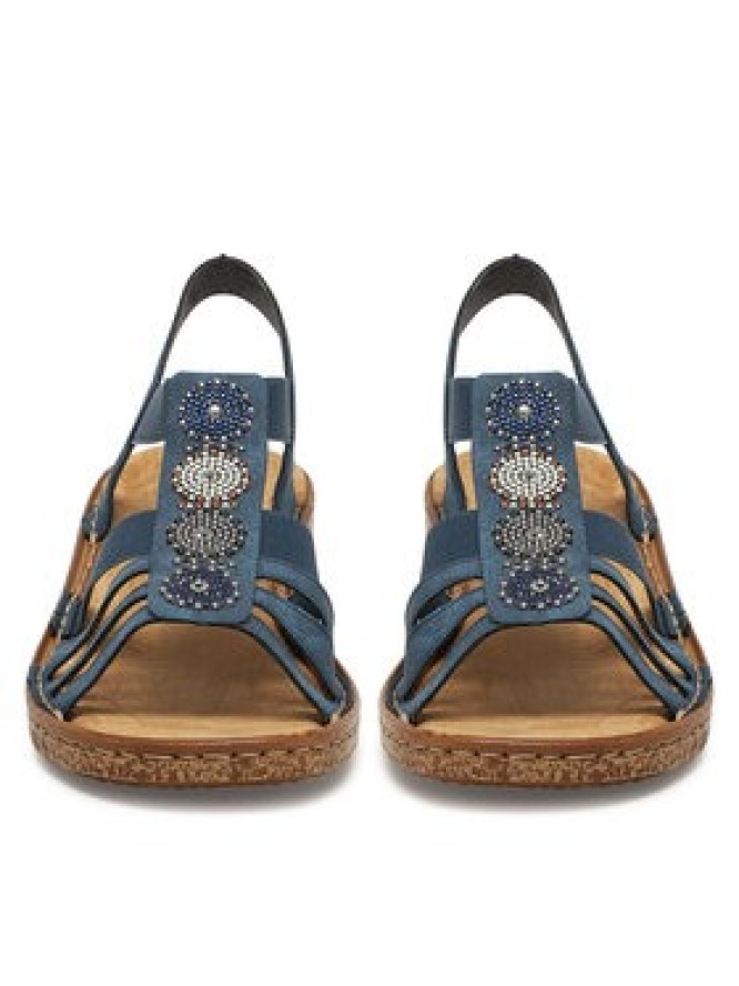 Rieker Sandały 628G9-16 Granatowy