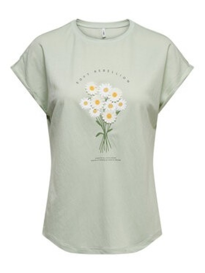 ONLY T-Shirt Jany 15372108 Zielony jasny Regular Fit