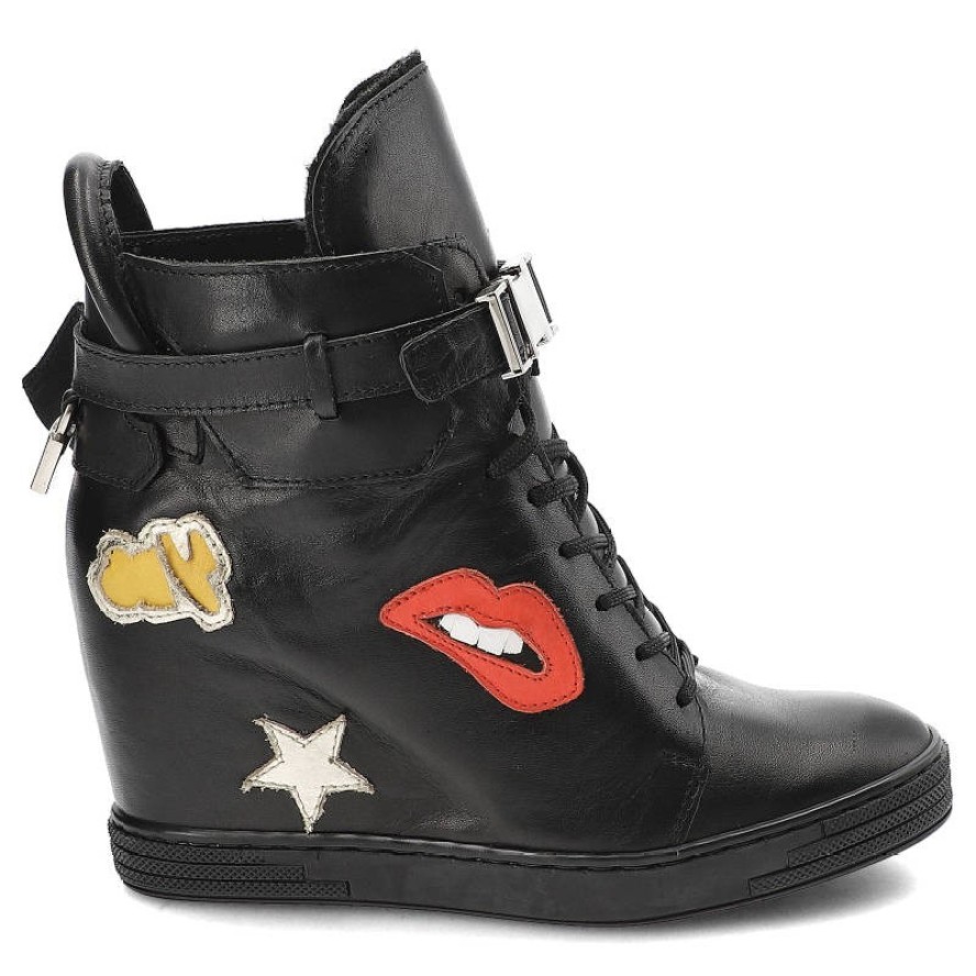 Czarne Sneakersy Simen Ocieplane Skórzane Buty