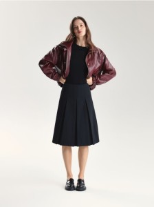 Rozkloszowana spódnica midi - czarny