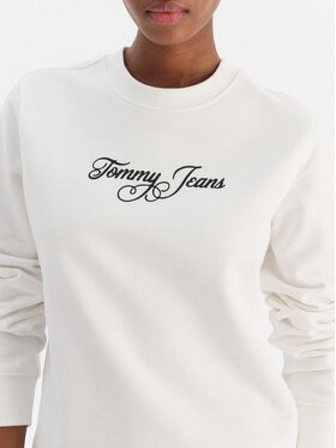 Tommy Jeans Bluza Essential DW0DW21922 Écru Regular Fit