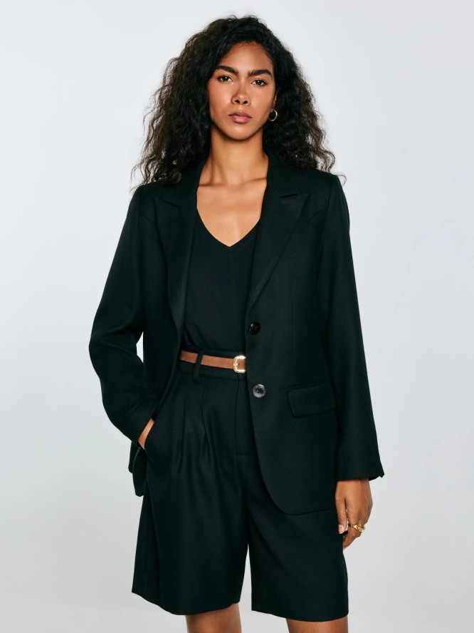 Marynarka damska z dodatkiem wełny czarna Emisa 906