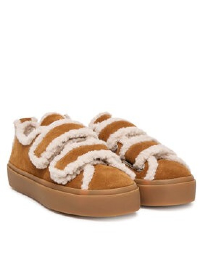 Inuikii Sneakersy Shearling Low Velcro 1001.001.0231 Brązowy