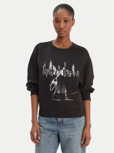 DKNY Bluza P5MOQCSC Czarny Regular Fit