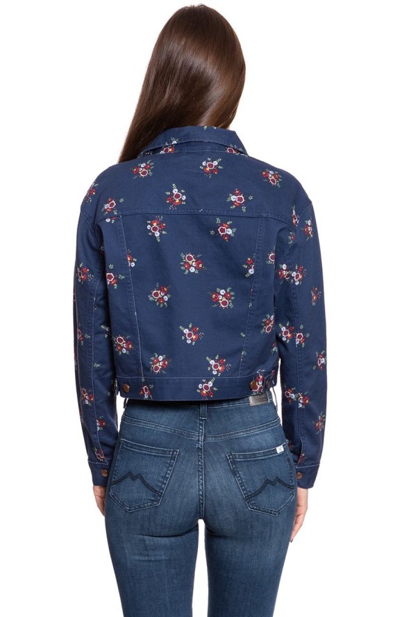 DAMSKA KURTKA JEANSOWA WRANGLER RETRO CROP JACKET BLUE DEPTHS W417WSXJY 112128796