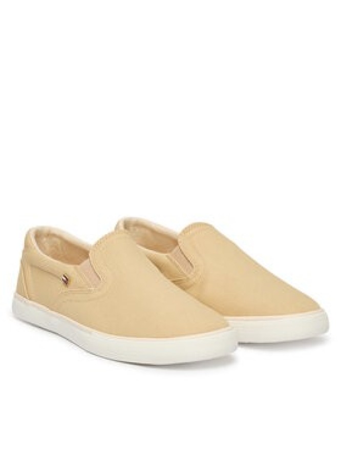 Tommy Hilfiger Tenisówki Th Low Profile Slip On FW0FW09103 Beżowy