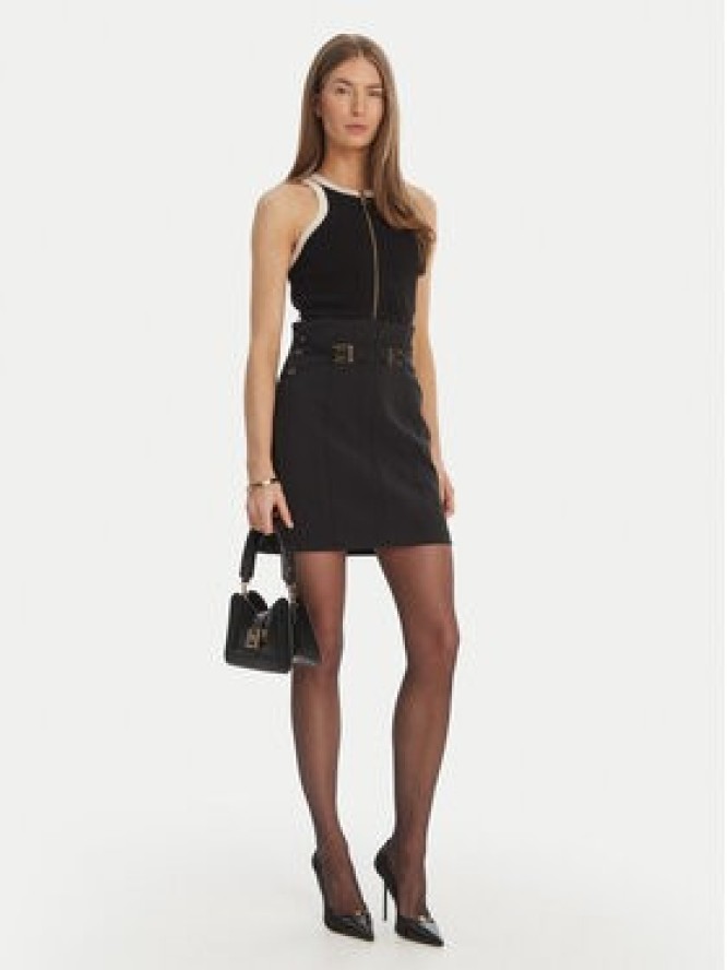 Elisabetta Franchi Spódnica mini GO-167-61E2-V320 Czarny Regular Fit