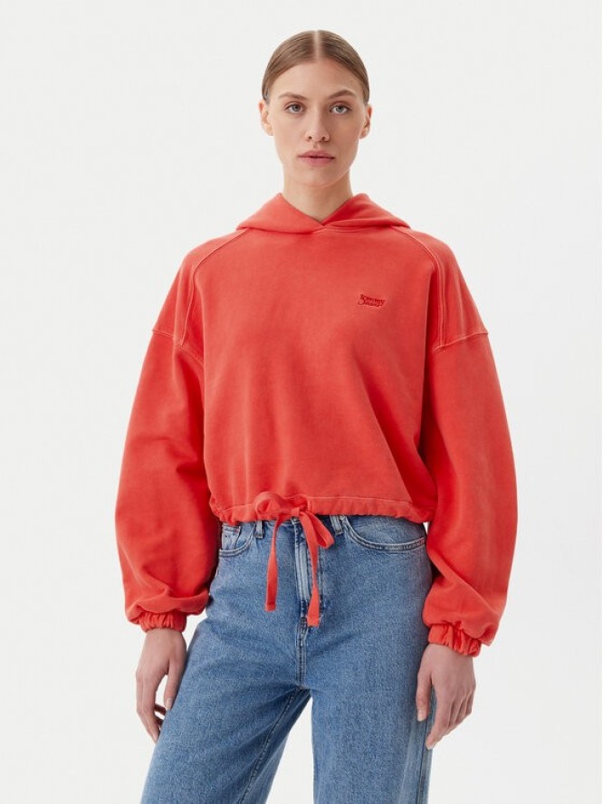 Tommy Jeans Bluza DW0DW20314 Pomarańczowy Relaxed Fit