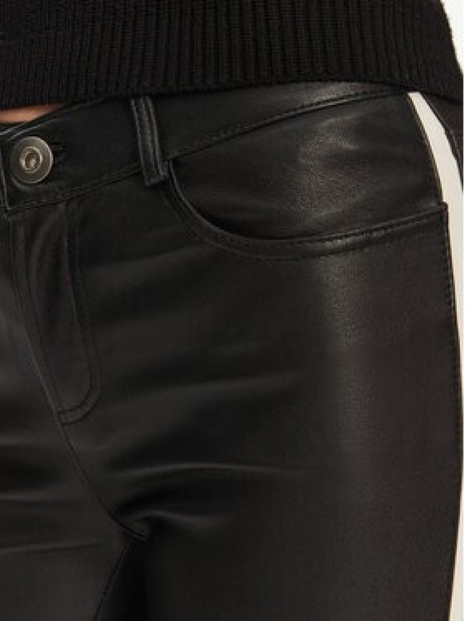 Serge Pariente Spodnie skórzane Sexy Stretch Thin Strip Czarny Slim Fit