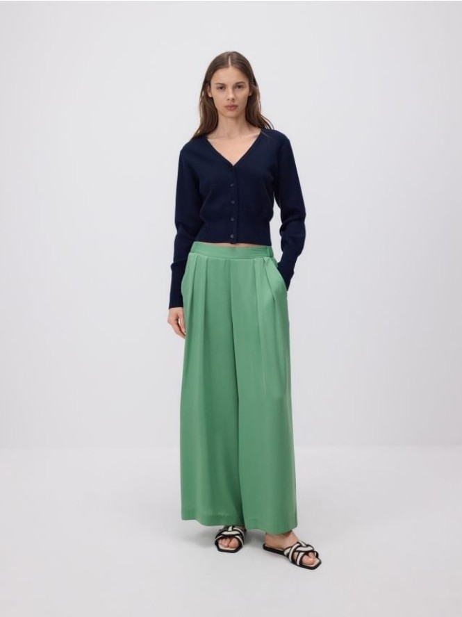 Spodnie palazzo - zielony